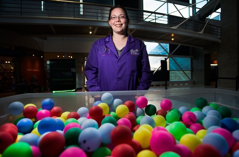 BOOM! â€“ Science Director Jennifer Bawden of the Telus World of Science grins as she presumably contemplates the explosive fate of the 1