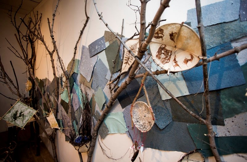 Art pieces created by the St. Albert paper making guild on display at Art Gallery of St. Albert.