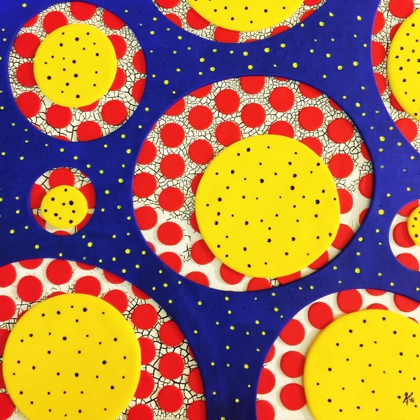 Kristin Anderson&#8217;s The Pop Artist is one of her very vibrant works on display for her show at the Artisan Nook at The Paint Spot in Edmonton.