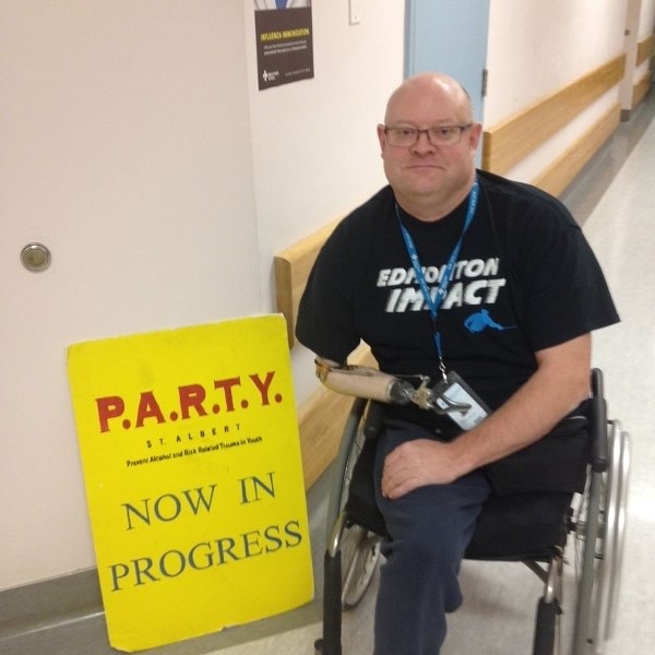 St. Albert P.A.R.T.Y. co-ordinator Dean Krawec talks to hundreds of students every year about the dangers of making poor choices. Krawec lost an arm and a leg in a work