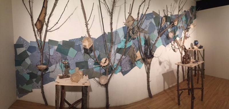 A River Runs Through â€“ the St. Albert Paper Arts Guild Guilded Installation at the Art Gallery of St. Albert.