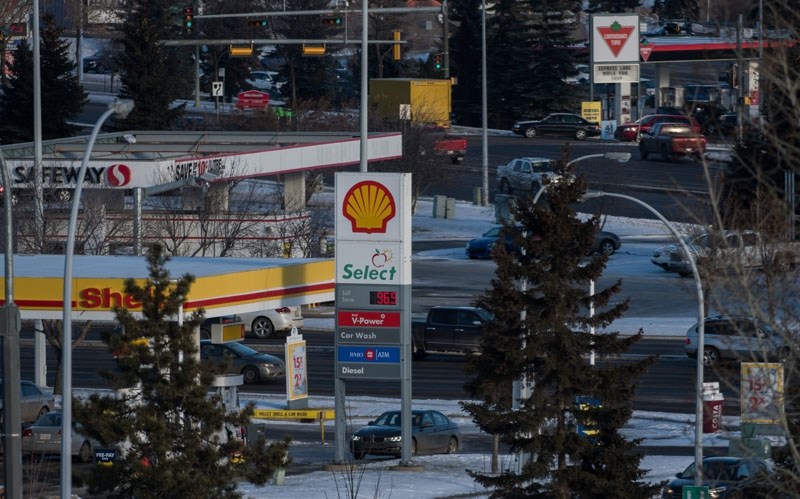 GOING UP â€“ Gas prices such as the one at this St. Albert Petro-Can station will go up by about four cents a litre next month as the provincial carbon tax kicks in. About 66 
