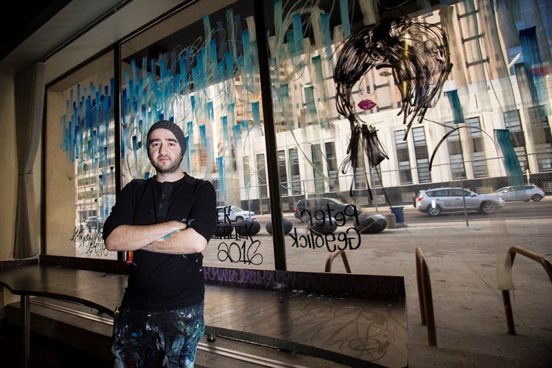 St. Albert artist Peter Gegolick with his partially completed work