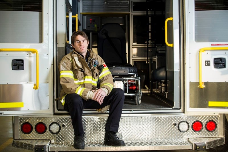 St. Albert Emergency Services Personnel Jacques Coppens at Fire Hall #3 on the west side of St. Albert.