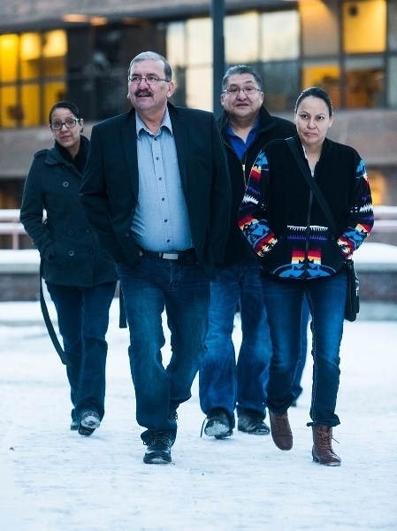 Alexander First Nation chief Kurt Burnstick was acquitted of sexual assault Wednesday at the St. Albert Provincial Court. He is seen walking into the courthouse with his wife 