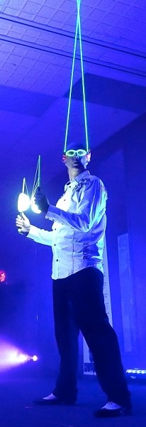 Juggler Bob Cates adds a bit of flair to his Comedy in Motion act arriving at Morinville Community Cultural Centree on Sunday