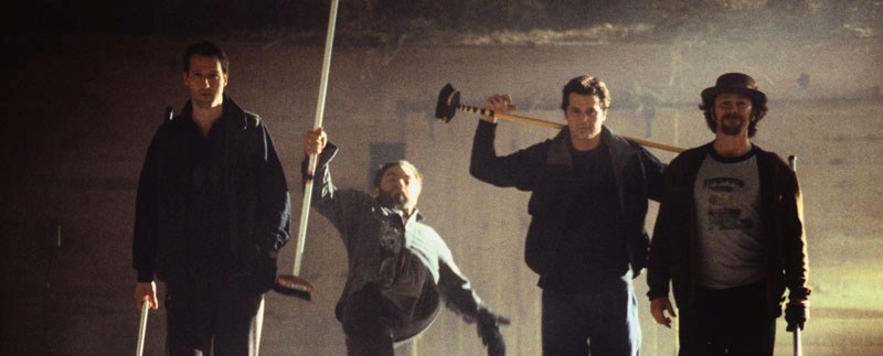 Paul Gross (second from the right) is the writer-director-lead actor of the romantic comedy Men With Brooms screening at the Arden Theatre on Sunday