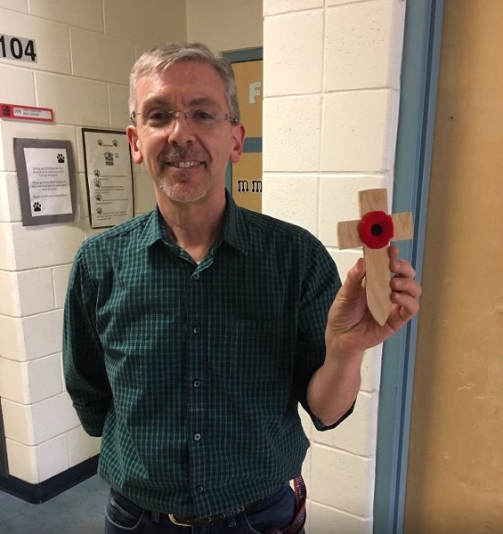 Sir George Simpson teacher Simon PagĂ© is one of the two teachers selected to supervise a group of 26 students from across Canada attending the Vimy Ridge memorial this week