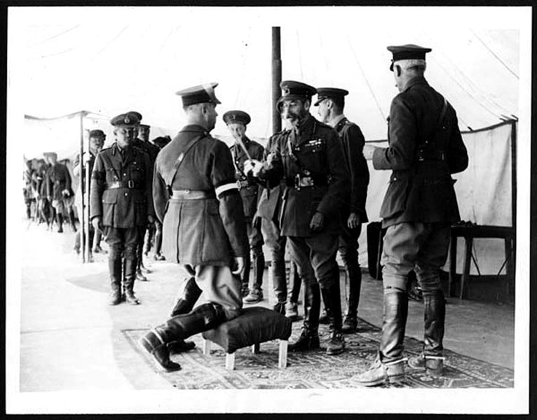His Royal Highness Conferring the honour of Knighthood on General Currie