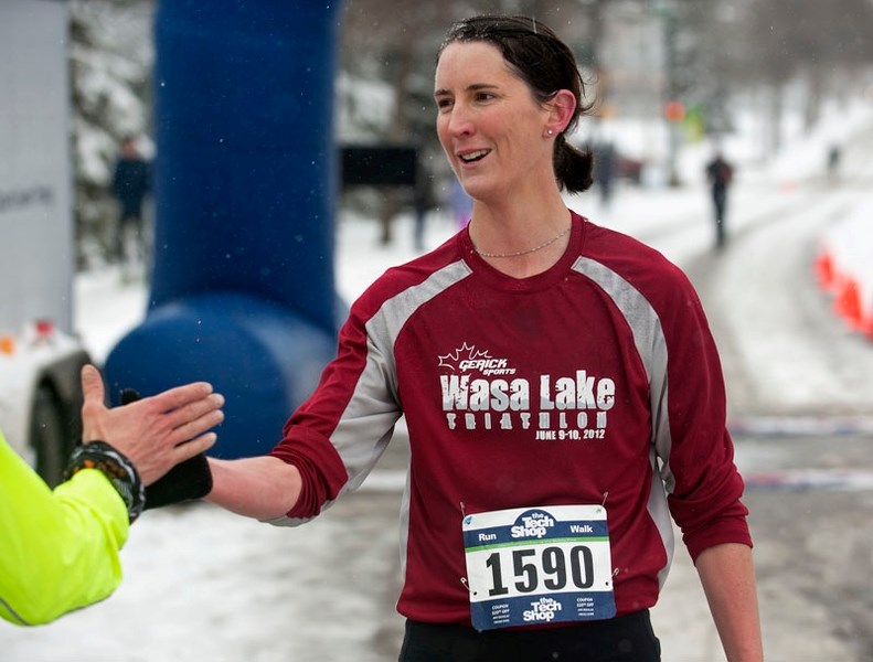 FEMALE WINNER – Kelly Marcotte is all smiles after completing Sunday&#8217;s 10-miler in one hour