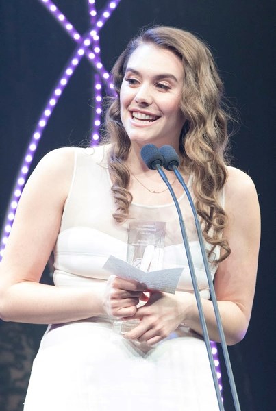 Carlee Ryski gives her acceptance speech after receiving Best Performance by an Actress at the 2017 Film and Television Awards.