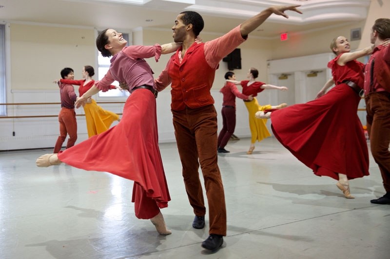 Dancers from Alberta Ballet rehearse a vignette from Our Canada