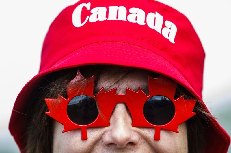 Lisette Puffer shows her Canadian pride during Canada Day festivities at Riel Park in St. Albert