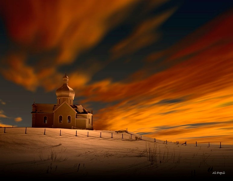 A gorgeous scene of a church taken by St. Albert Photography Club member (and former Gazette photographer) Al Popil. This is on display at the MusĂ©e HĂ©ritage Museum as part 