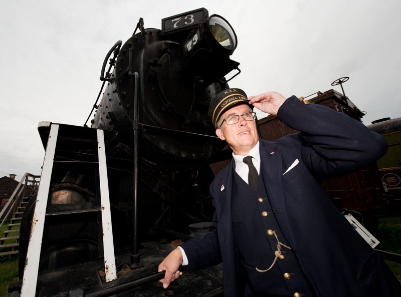 ALL ABOARD – Alberta Railway Museum president Stephen Yakimets shows off Northern Alberta Railways engine No. 73 at the railway museum east of Namao. Visitors will be able to 
