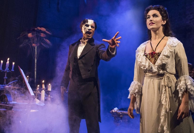 Derrick Davis and Eva Tavares star in Cameron Mackintosh&#8217;s new production of Phantom of the Opera playing at the Northern Alberta Jubilee Auditorium until Aug. 6.