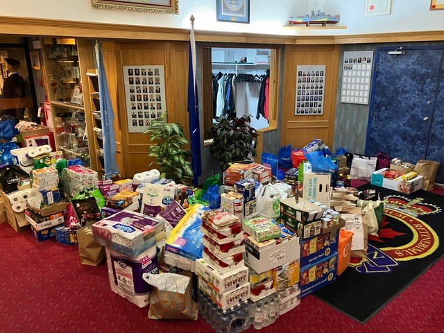 A pile of donations received by the St. Albert Legion (supplied/photo)