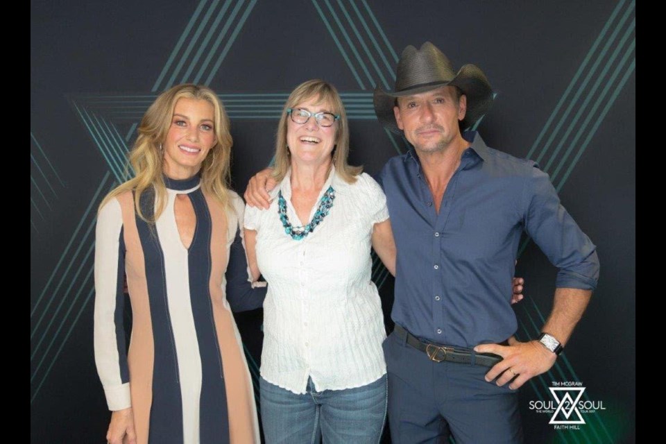 Jackie Rae Greening with Tim McGraw and Faith Hill. Photo supplied