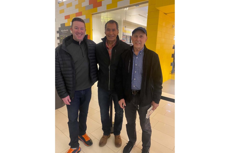 From left to right: Ken Reid, Richard Perrault and Zane  Jakubec at a book signing in Edmonton. SUPPLIED