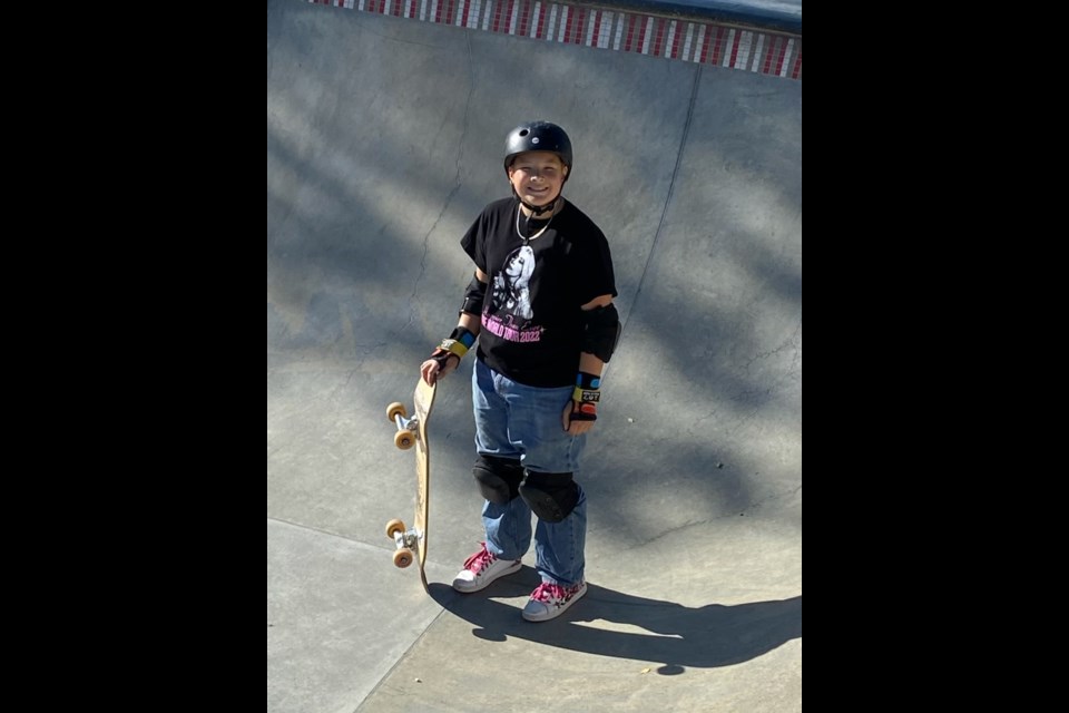 Ruby Walter at Woodlands Skatepark.  DEREK WALTER/Supplied