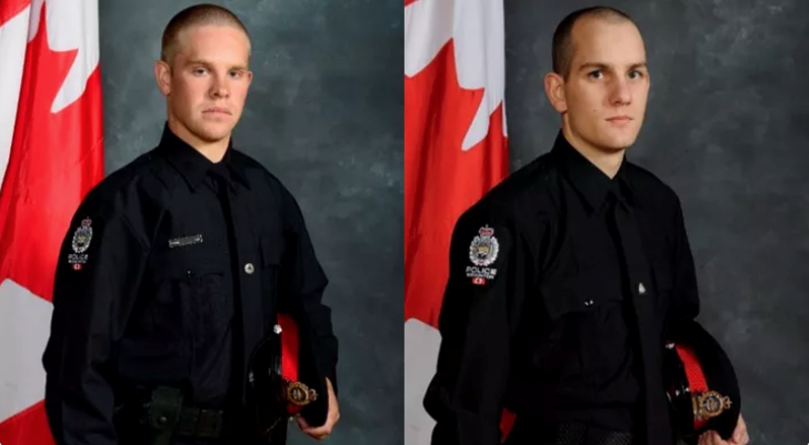 Const. Travis Jordan (left) and Const. Brett Ryan (right) were shot and killed on Thursday morning.