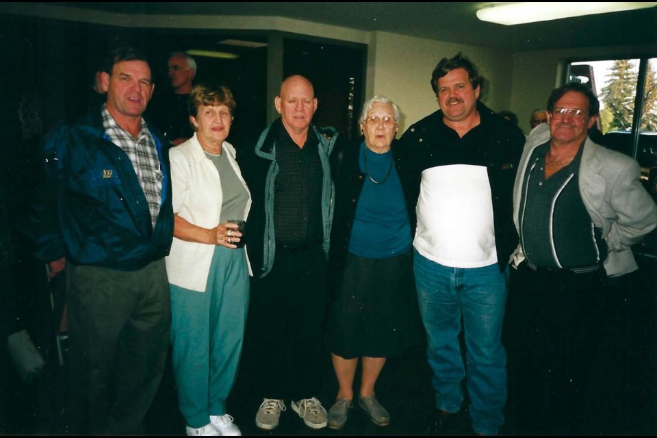 Ronald Worsfold with his siblings and mother. From left to right: Bernard Worsfold, Doreen (Morgan) Worsfold, Norman Worsfold, Dora Worsfold, Walter Worsfold and Ronald Worsfold. SUPPLIED