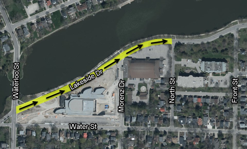 Westbound lane on Lakeside Drive closed tonight for Warriors game