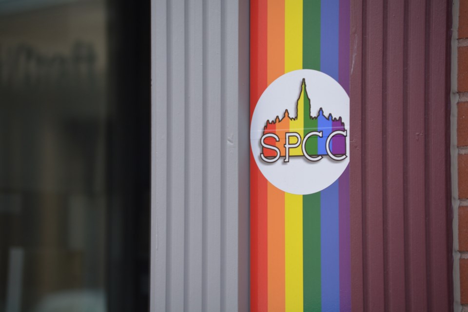 The entrance to the Stratford Pride Community Centre on Downie Street, a safe place in the community.  