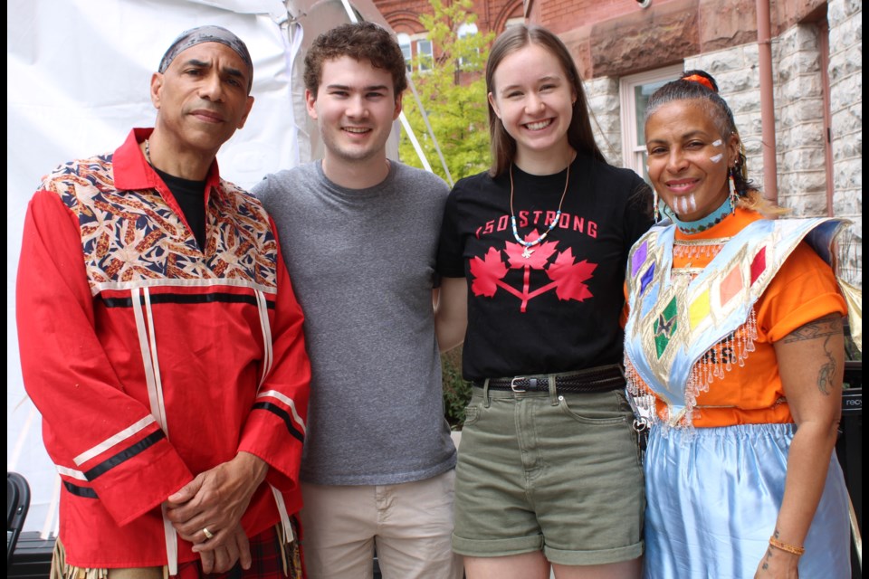 Okama is an indigenous worship band and one of the featured stars at Market Square for Canada Day. The group was founded in 2010. Pictured, from left: Gerard Roberts, Matt Macleod, Amber Macleod and Peta Roberts. Okama is a Taino word meaning listen or hear.