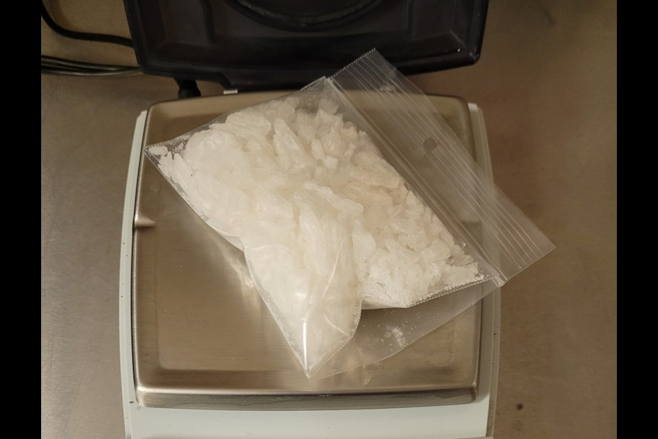 Methamphetamine seized during the execution of nine search warrants in Western Ontario.