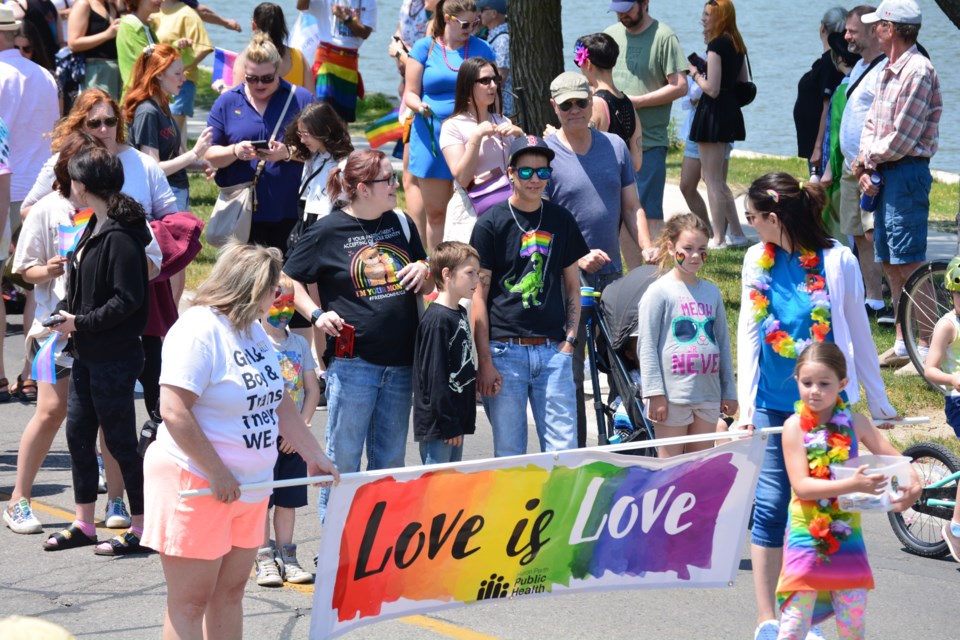 "Love is Love." The Stratford Pride March, hosted by Stratford-Perth Pride, marched along the river to Upper Queen's Park Sunday, where the first Pride Festival awaited them.