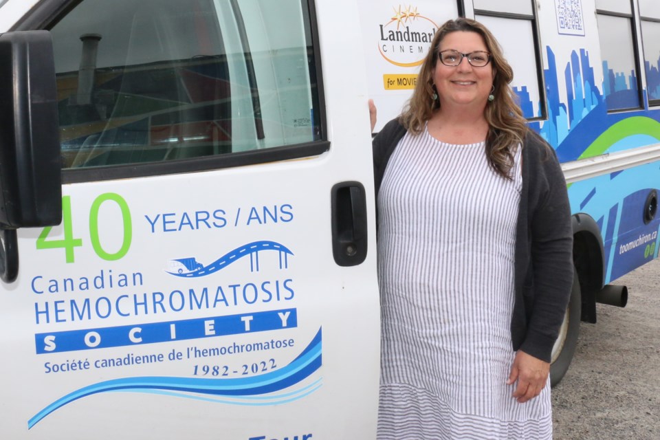 Liz Charyna of the Canadian Hemochromatosis Society is traveling across Canada to raise awareness of the little known medical condition that can make people very sick, but the disorder is easily treatable. (Len Gillis / Sudbury.com)