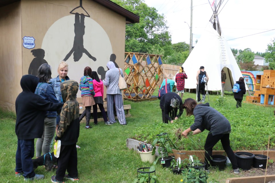 The event was the annual opening of the Spirit Garden at Better Beginnings Better Futures on Morin Street in Sudbury. (Len Gillis / Sudbury.Com)
