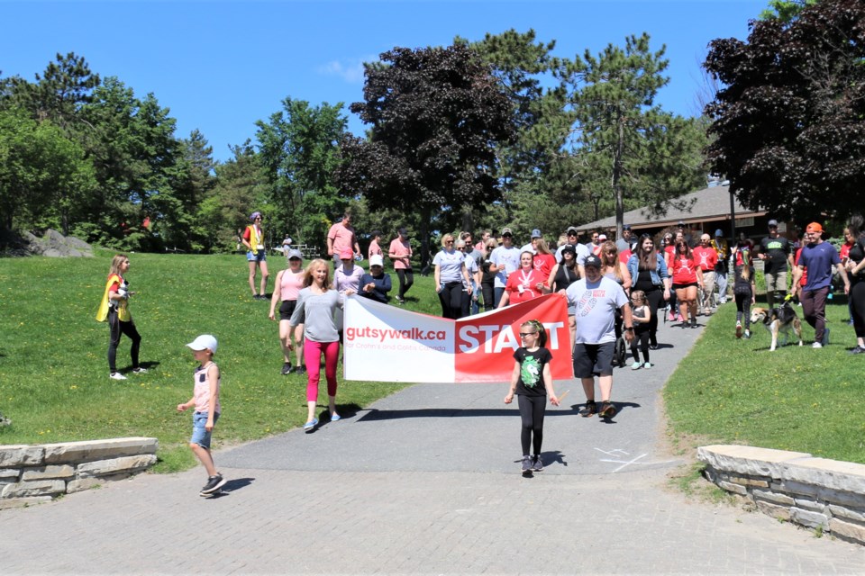 Sudbury residents took part in the annual Gutsy Walk on Sunday at Bell Park. (Len Gillis / Sudbury.Com)