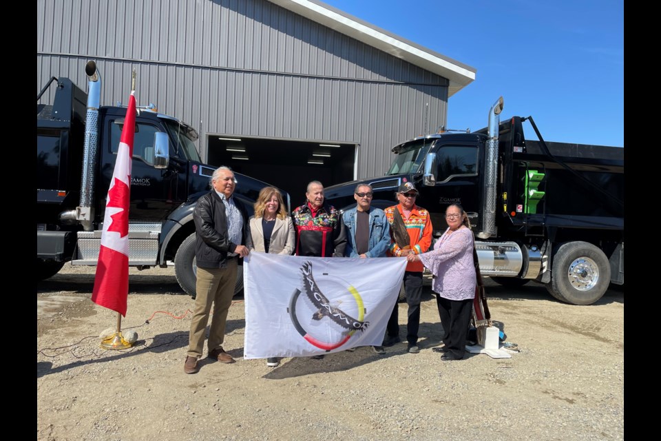Sudbury MP Viviane Lapointe announced a $1 million investment by the Government of Canada Friday for the purchase of 10 heavy trucks for Z’gamok Construction LP. Photo Supplied.