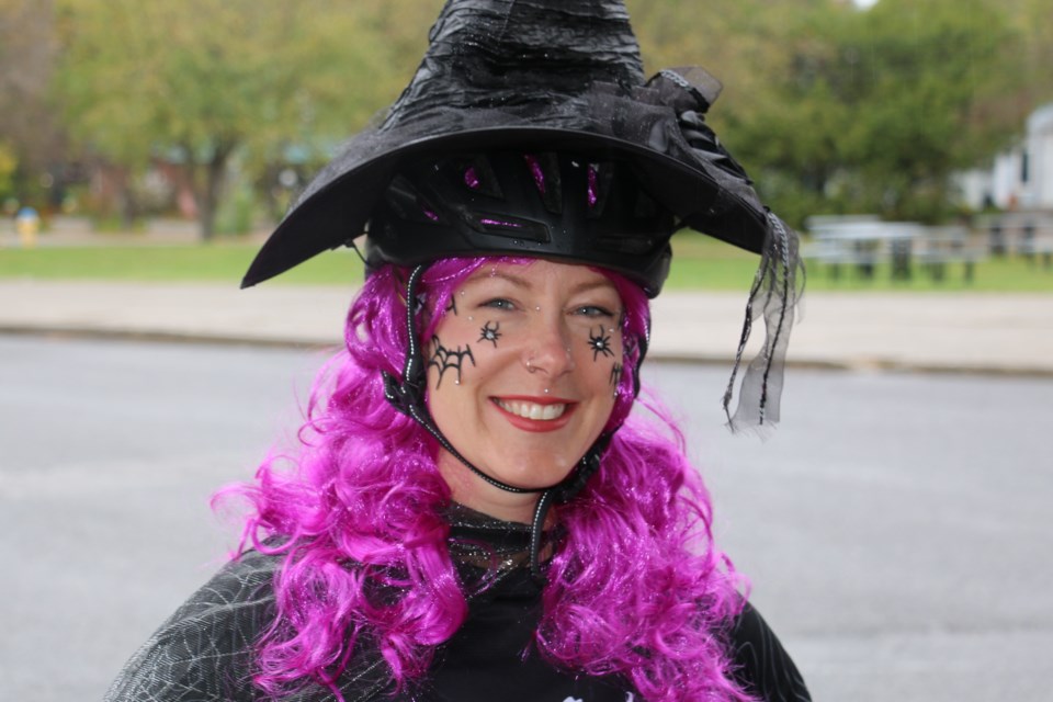 Stacey Greene, spokesperson for the Sudbury witches ride held Saturday in the city's south end (Len Gillis / Sudbury.Com)