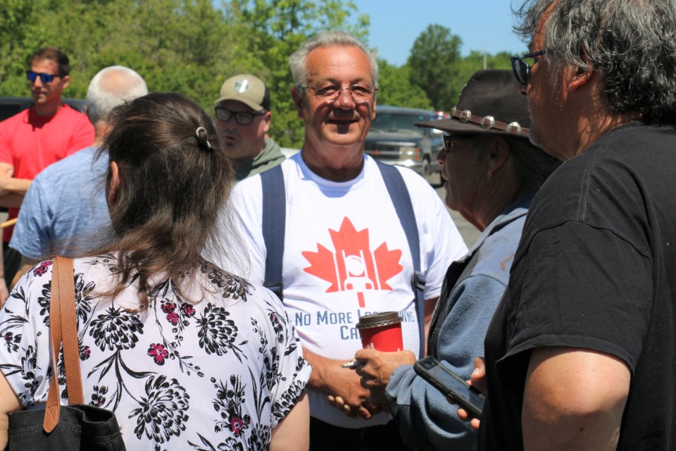 Ontario independent MPP Randy Hillier took part in an anti-lockdown rally in Sudbury on Sunday.  (Len Gillis / Sudbury.Com)