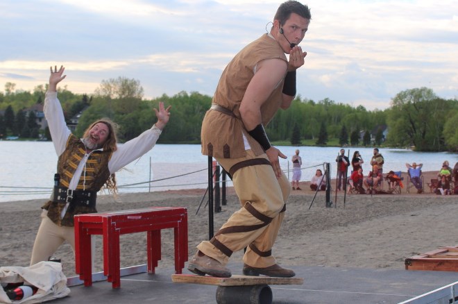 The Knights of Valour thrilled the crowd at Moonlight Beach in Sudbury on Saturday evening, offering some medieval entertainment with some modern twists. Hundreds sat on the sand or on lawn chairs to enjoyed performances by host Shane Adams, juggler/magician/comedian Zoltan the Adequate, dancer Sarah Cosner and extreme juggler Kobbler Jay. (Photos by Darren MacDonald.) 