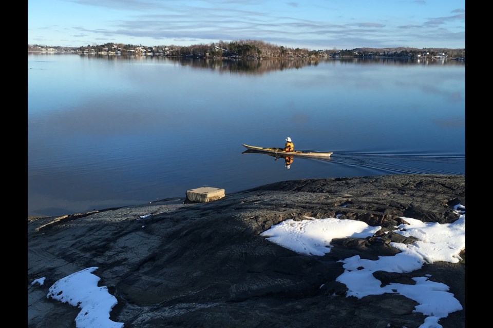 Sudbury.com reader Paxton Allewell snapped this peaceful scene of a man out for a Sunday morning paddle on Ramsey Lake on Nov. 27.