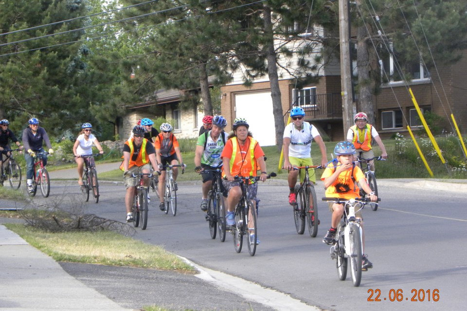 Dozens of Sudburians turned out to Share the Road with Olympian Devon Kershaw on June 22. Photo: Ruth Laasko