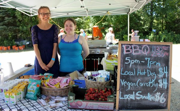 Sharayah Read, left, and Kenzie Googins  of Eat Local Sudbury, which has had a presence at the festival for several years, and this year brought a hearty selection of breakfast and snack options. Photos by Ella Myers.