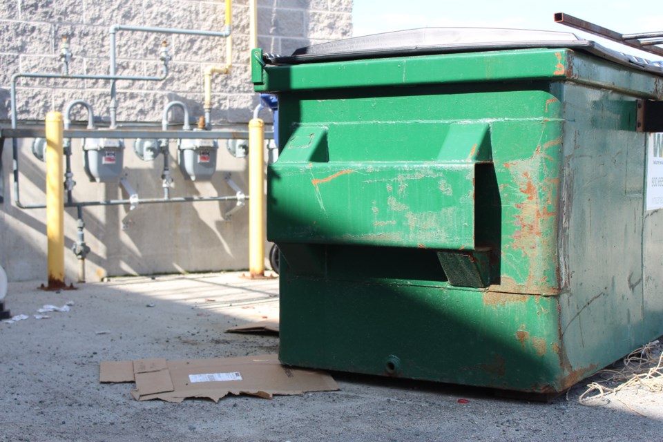 The body of a lifeless young man was discovered behind Covalin Electrical Supply on Lorne Street Tuesday morning, another apparent victim of the  opioid crisis. (Keira Ferguson/Sudbury.com)