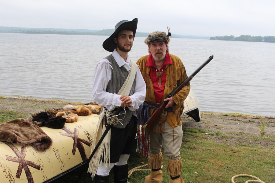 Historical reenactors with the Association Canot-Camping du Lac Temiskamingue were on the shores of Whitewater Lake Saturday for the fifth annual Café-Heritage festival. The festival celebrates Canada's historical heritage and the local community. Photo by Jonathan Migneault.