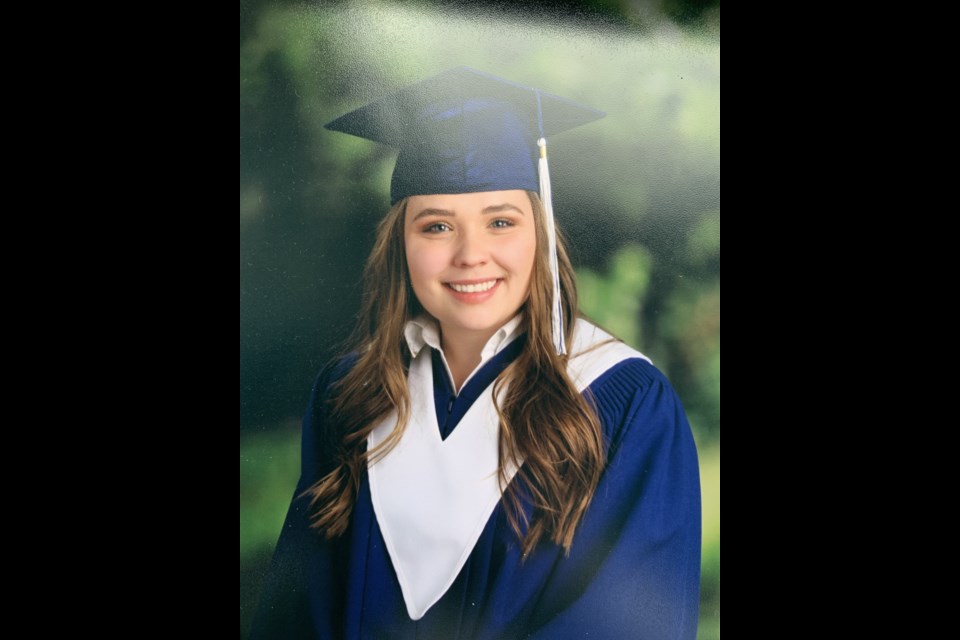 Grade 12 Collège Notre-Dame student Paige Lemaitre has her graduation photo, but due to the pandemic, she probably won't get to cross the stage in a traditional graduation ceremony this spring. (Supplied)
