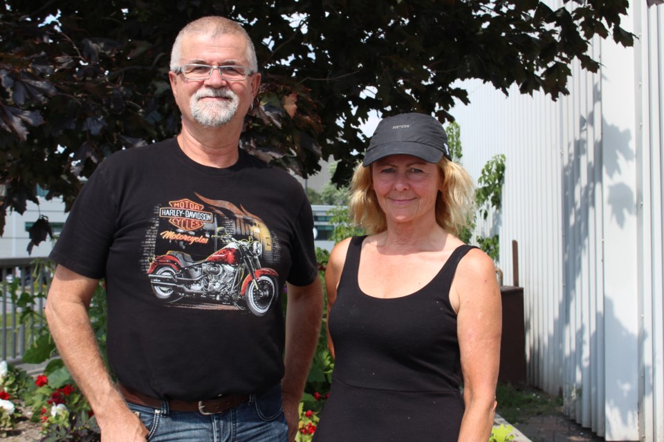 Walter Janzen and Paddy Quiring stopped in Sudbury during their cross-Canada trek on July 31 and Aug. 1. (Photo: Matt Durnan)
