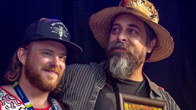 Most people know Sudburian Paul Loewenberg, right, as the manager of the Laughing Buddha and Townehouse Tavern, former artistic director of Northern Lights Festival Boréal, musician and past local NDP candidate. File photo.