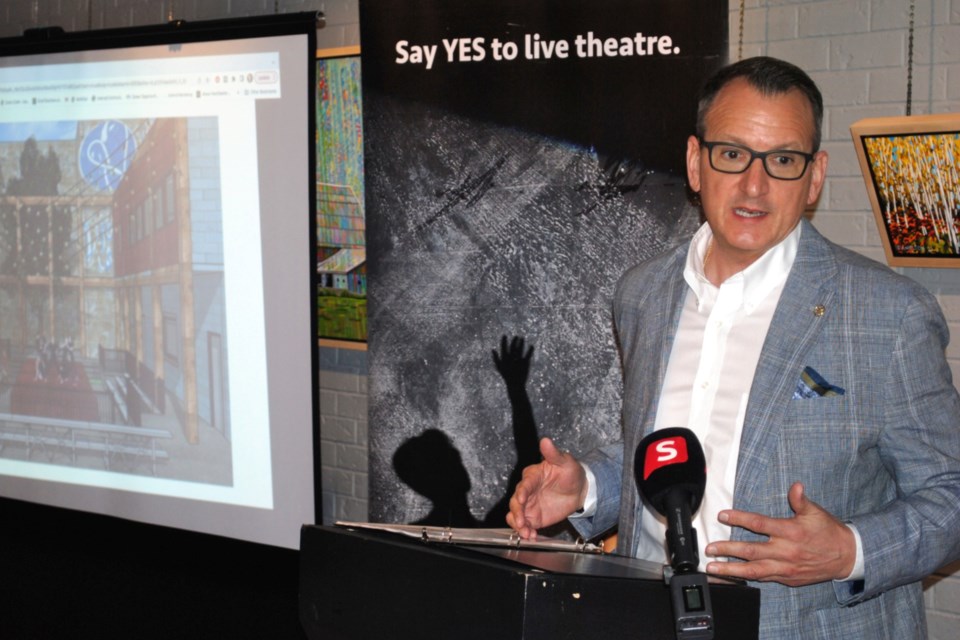 Northern Development, Mines, Natural Resources Minister Greg Rickford is seen speaking during a funding announcement at the Sudbury Theatre Centre today. 