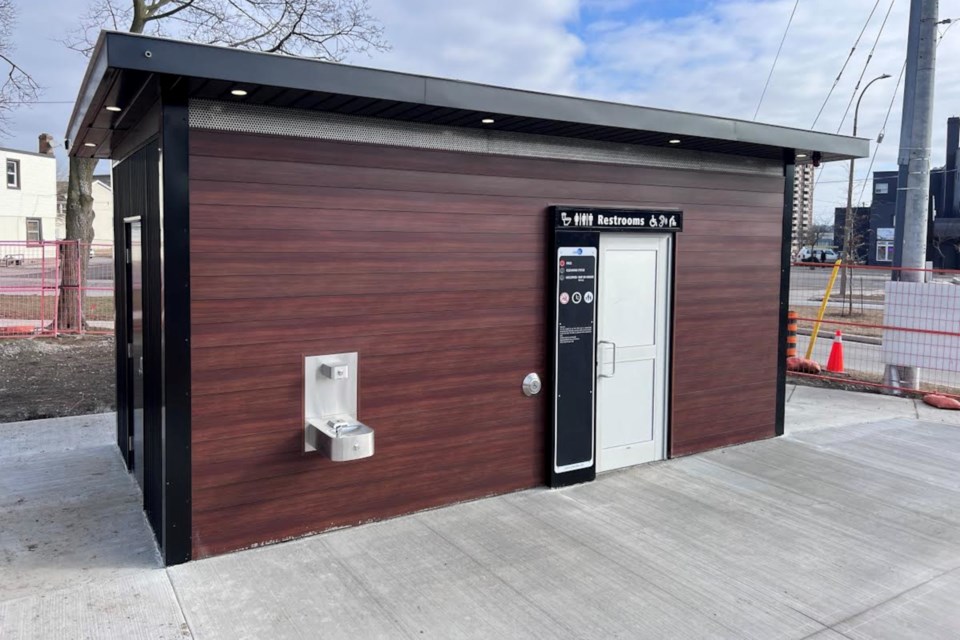 A self-cleaning washroom by Quebec-based Urben Blu, which have been installed at various municipalities in recent years, including a handful in Ontario.