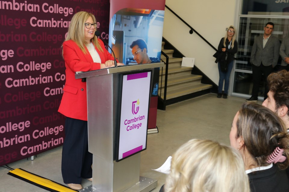 Sudbury MP Viviane Lapointe made the million-dollar funding announcement at Cambrian College on Sept. 5.