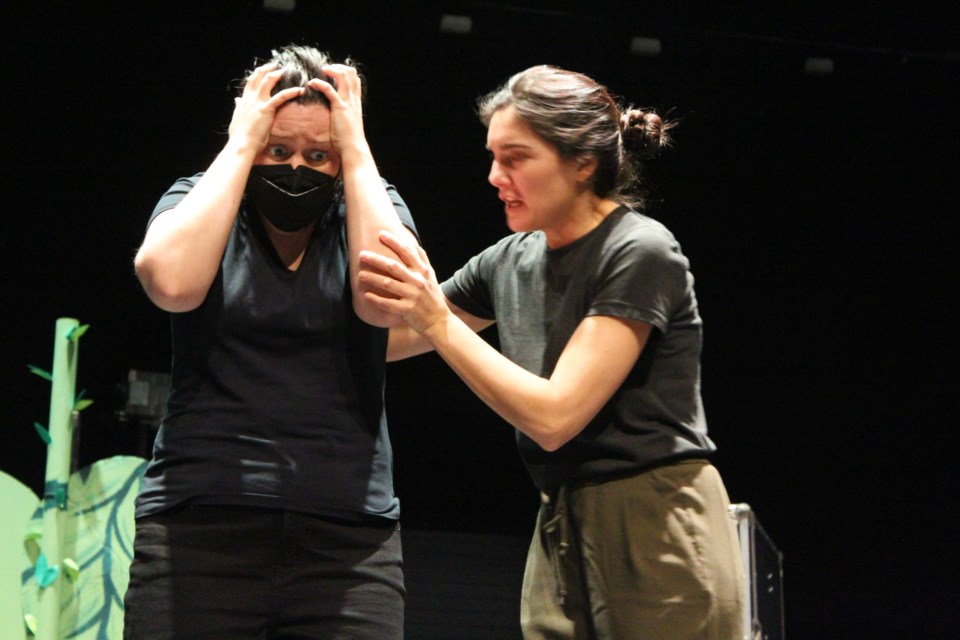 TNO’s “L'Encyclopédie de l'échec” runs at Place des Arts Nov. 14-16. France Huot (left) and Caroline Raynaud are among the actors.